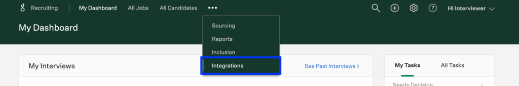 Greenhouse integration menu
