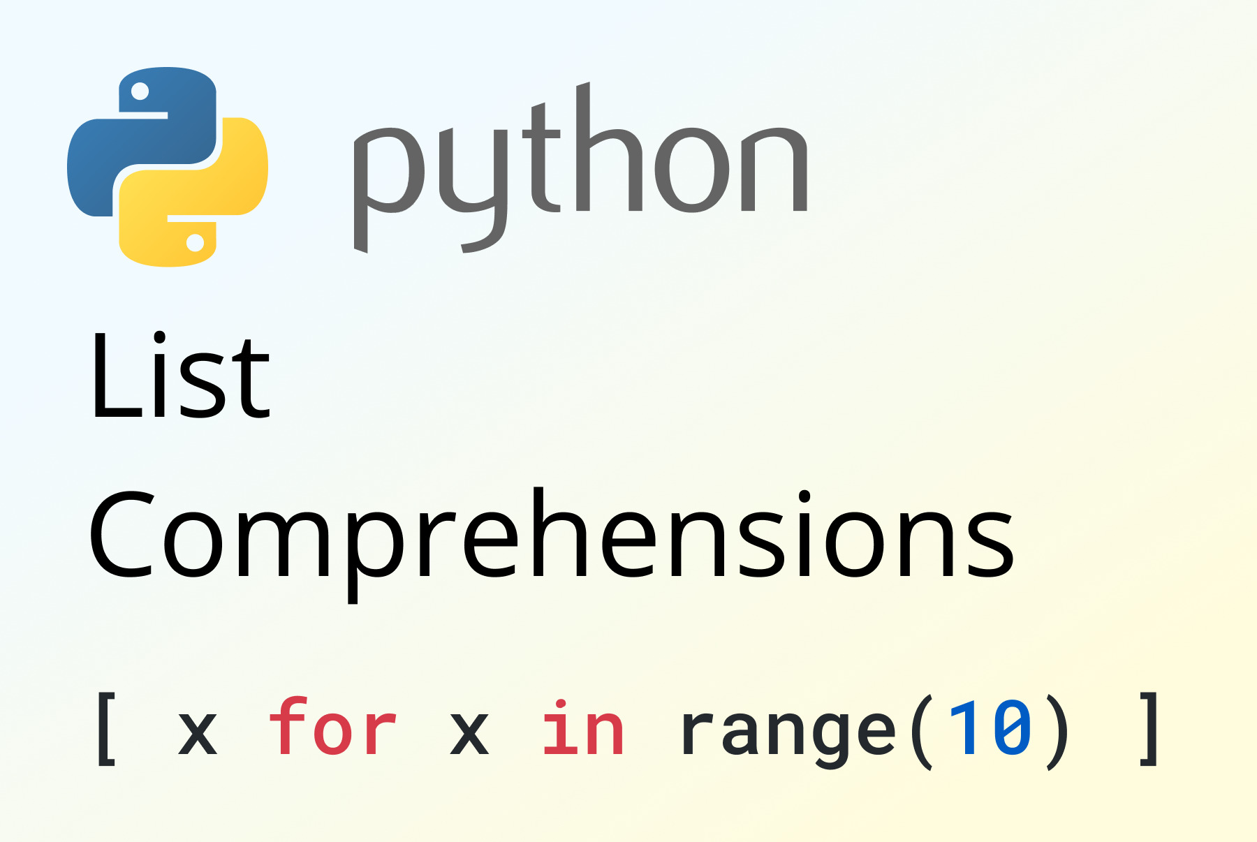 Comprehension Syntax In Python