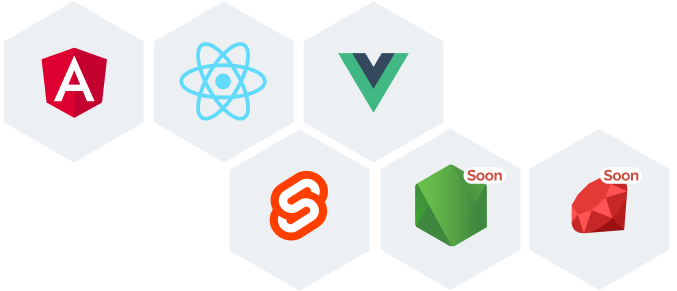 Front-end frameworks supported logos