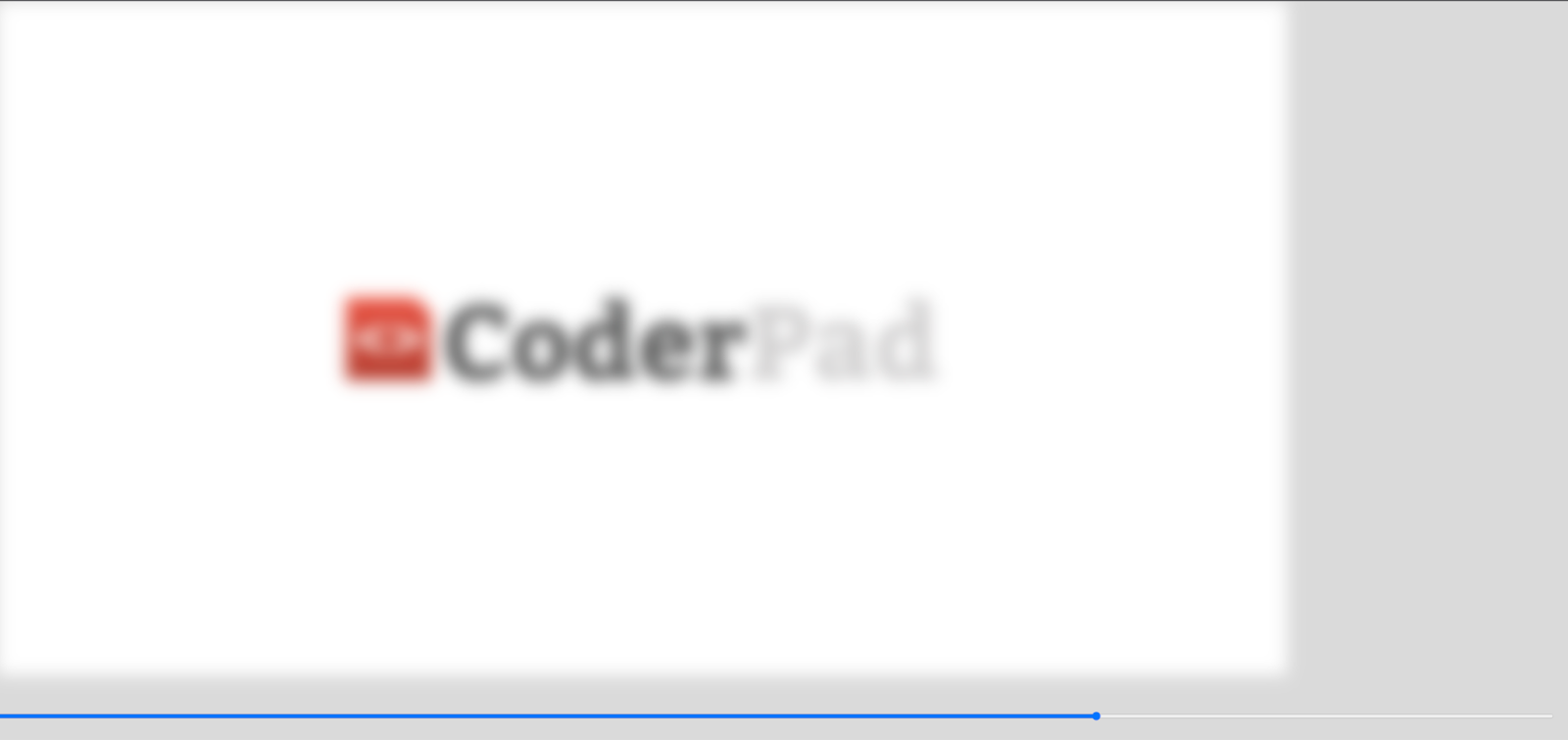 The CoderPad logo with a blurring effect applied 